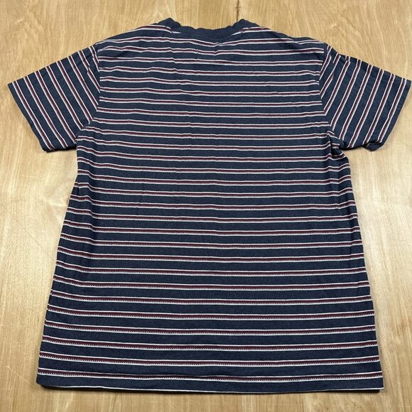RVCA Men's Red White Blue Striped Short Sleeve Tee Size Large Casual - Picture 5 of 5